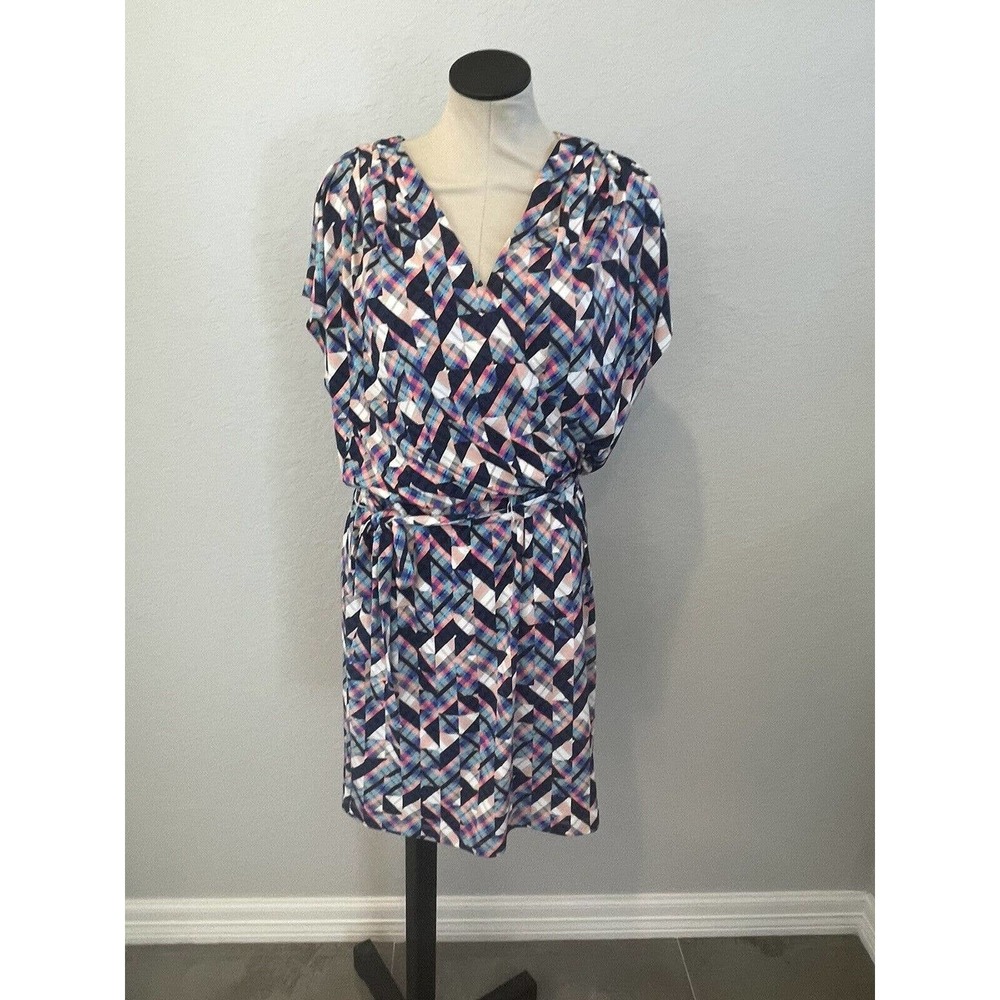 Jessica Simpson Tie Dress with Geometric Shapes Casual Dress Size 10